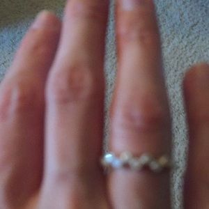 Silver ring with little crystals